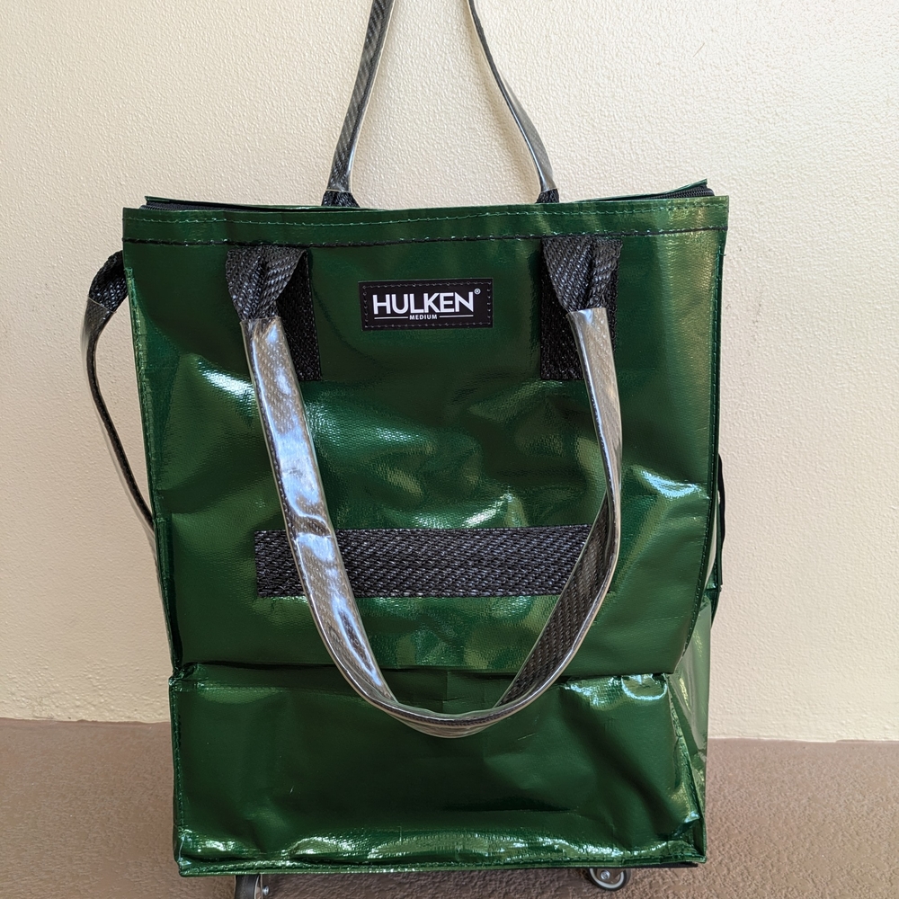 Hulken Green Tote Bag with Silver Accents